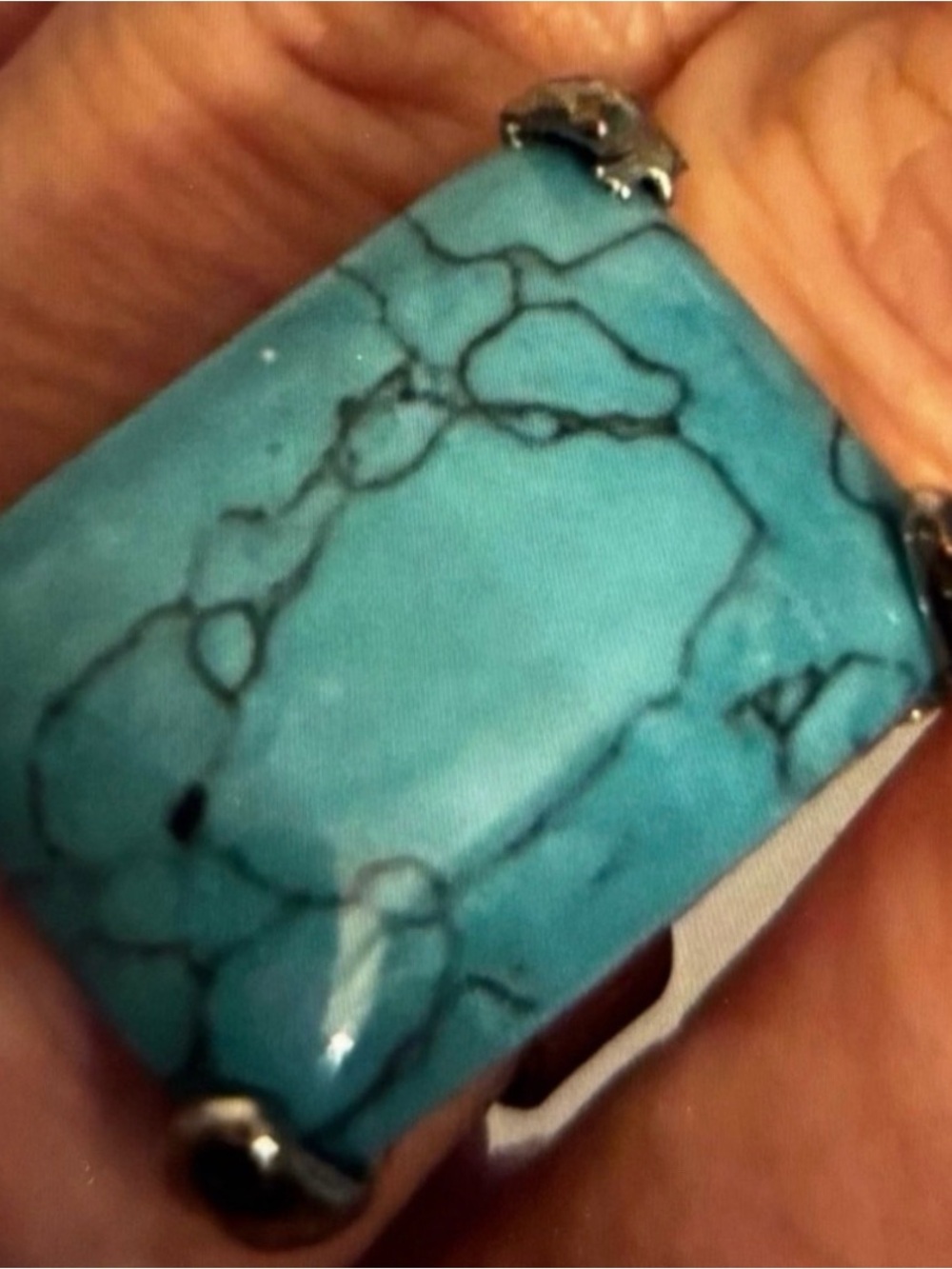Turquoise Stone Adjustable Ring - Picture 2 of 5